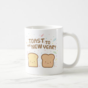 Sött bröd till det nya året Pun Humor Konfetti Kaffemugg