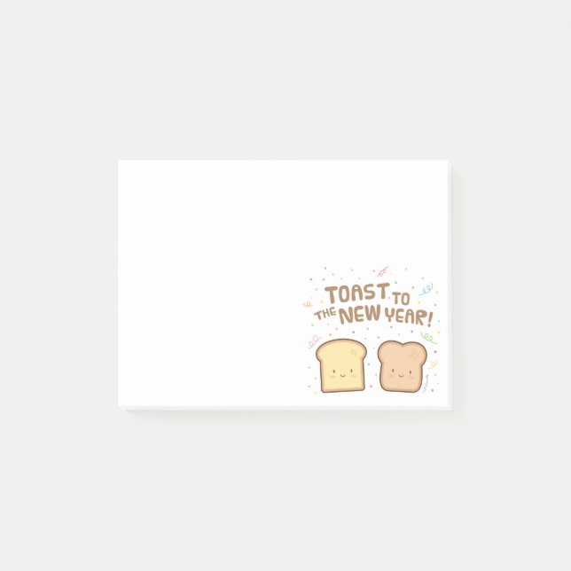 Sött bröd till det nya året Pun Humor Konfetti Post-it Block (Framsida)