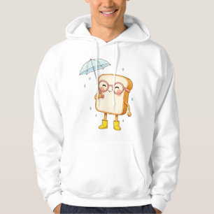 Sött brödmotiv med paraply – mysig t-shirt hoodie