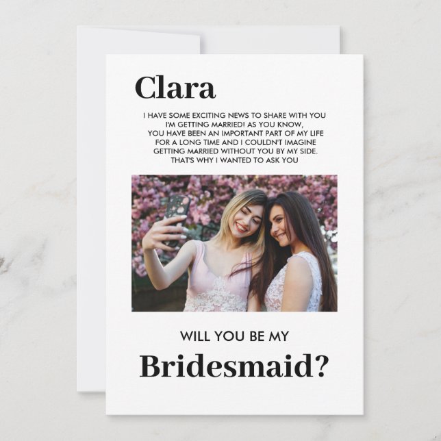 sött brudtjänstfoto, vill du vara min tack kort (Framsida)