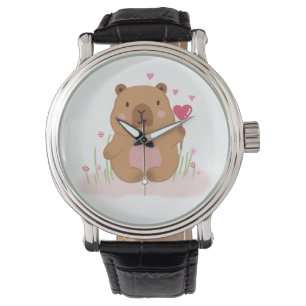 Sött Capybara Kärlek Valentine-årspresent Armbandsur