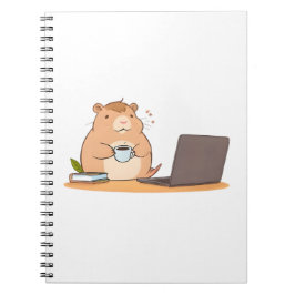 Sött Capybara-Kodare-Kaffe-Dator-Design Anteckningsbok