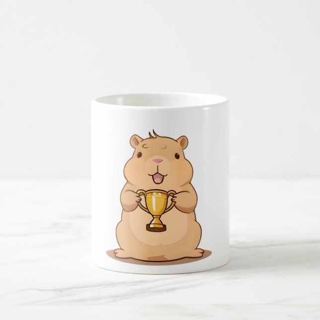 Sött Capybara-Trofé Vinnare Kawaii Design Kaffemugg (Center)