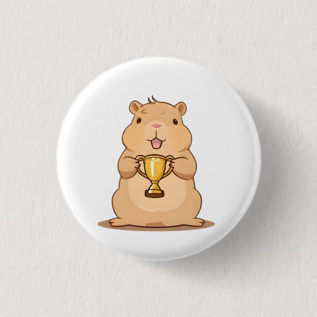 Sött Capybara-Trofé Vinnare Kawaii Design Knapp (Framsida)