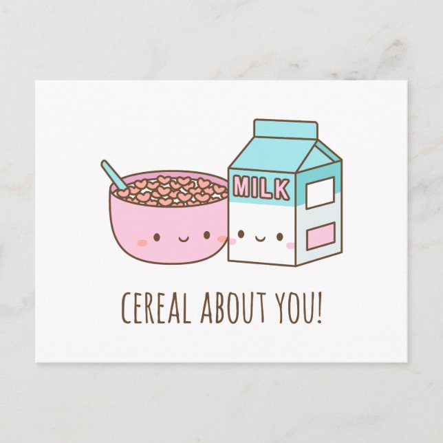 Sött Cereal Om Dig Alla Hjärtans Dag Vykort (Framsida)