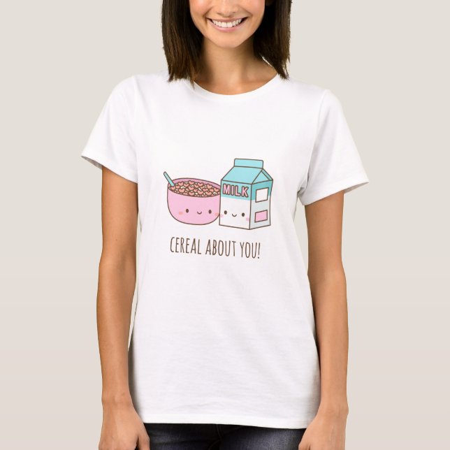 Sött Cereal Om Dig Till Henne T Shirt (Framsida)