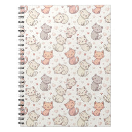 Sött Chibi-Kattmönster - Barns Kawaii-Kissedesign Anteckningsbok