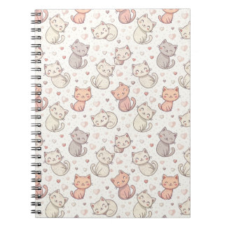 Sött Chibi-Kattmönster - Barns Kawaii-Kissedesign Anteckningsbok