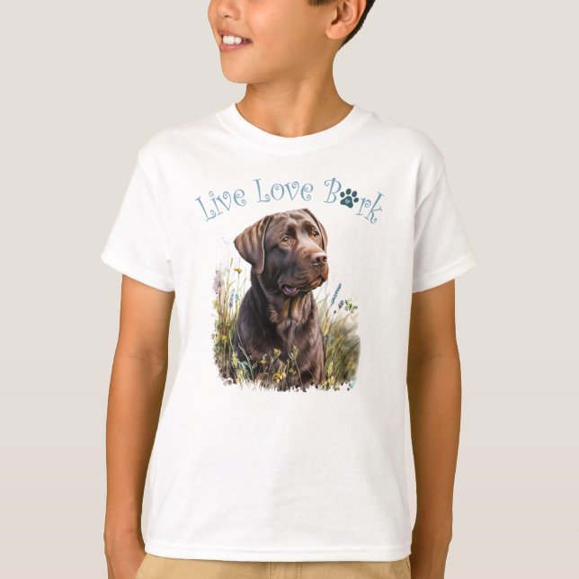 Sött Choklad Labradorgam Blomma T Shirt (Framsida)