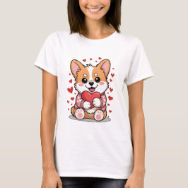 Sött Corgi Alla Hjärtans Dag-present för hundmammo T Shirt