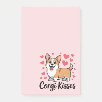 Sött Corgi-mammagåva Rosa Hjärtan Hundälskare Post-it Block