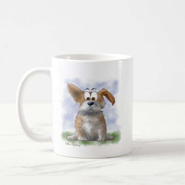 Sött Corgi- tecknat Kaffemugg (Vänster)