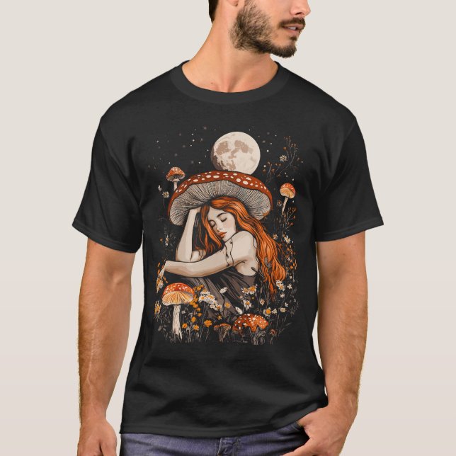 Sött Cottagecore Svamp T Shirt (Framsida)