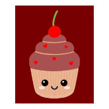Sött Cupcake-utskrift, Söt Rumsdekor, Söt