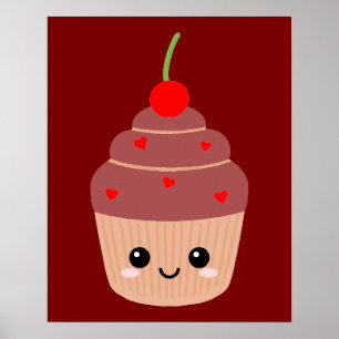 Sött Cupcake-utskrift, Söt Rumsdekor, Söt Poster