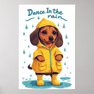 Sött dachshund-affisch poster