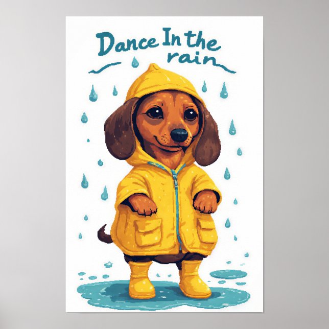 Sött dachshund-affisch poster (Framsidan)