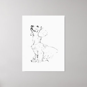 Sött Dachshund-ritning, hundförälder Canvastryck