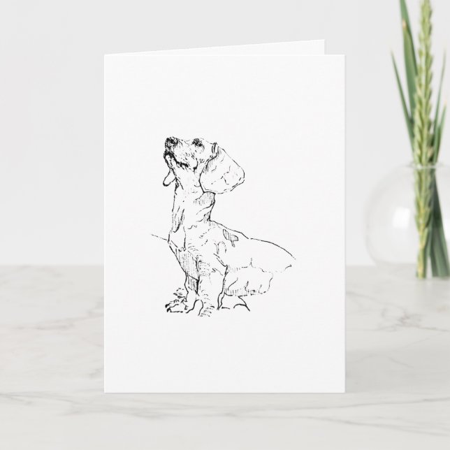 Sött Dachshund-ritning, hundförälder Kort (Framsida)