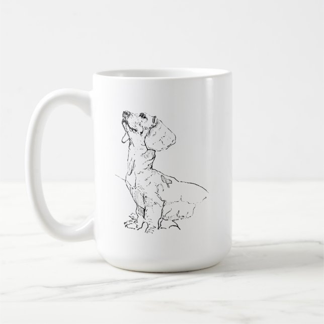 Sött Dachshund-ritning, Hundmamma Kaffemugg (Vänster)