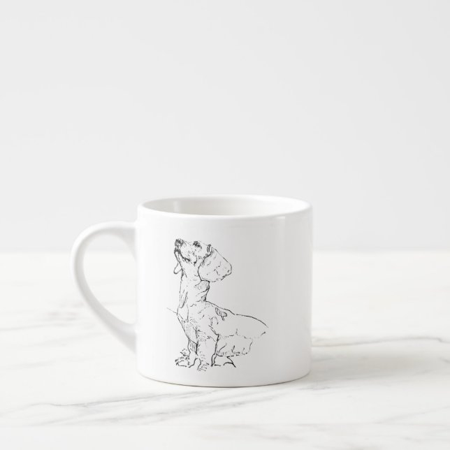 Sött Dachshund-ritning, Hundmamma Kaffemugg Espressomugg (Vänster)