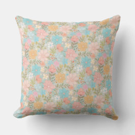 Sött dämpat pastell blomster mönster kudde