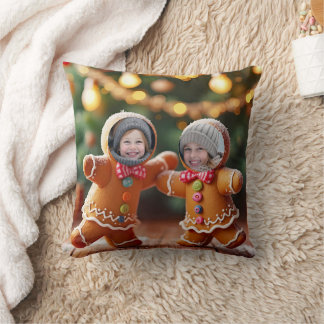 Sött Dansande Gingerbread Par Ditt Foto Kudde