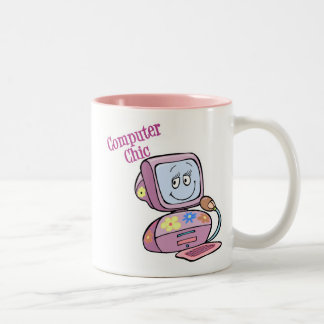 Sött Dator Chic Design Två-Tonad Mugg