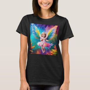 Sött design med ängelvingar för bebisar t shirt