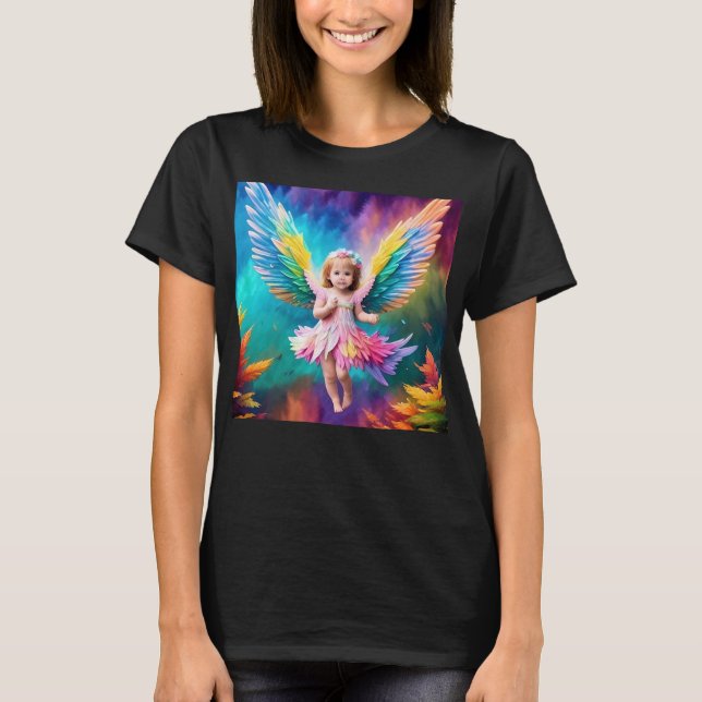 Sött design med ängelvingar för bebisar t shirt (Framsida)