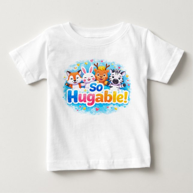 Sött design med djur på stranden t shirt (Framsida)