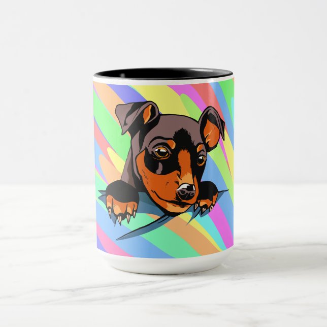 Sött design med svart dachshund-valp mugg (Center)