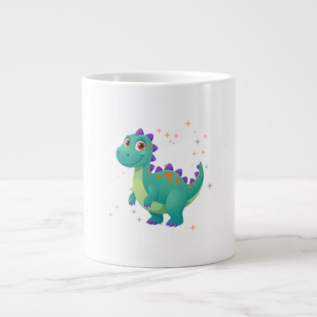 sött dino i rymden jumbo mugg (Framsidan)