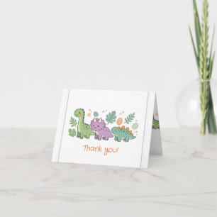 sött dinosaurie baby shower tack kort
