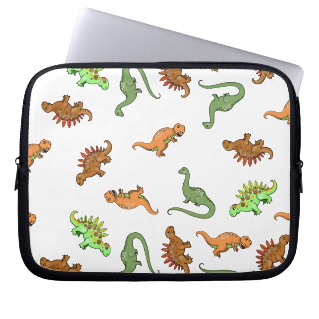 Sött dinosaurie-mönster laptop sleeve (Framsidan)