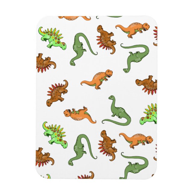 Sött dinosaurie-mönster magnet (Vertikal)