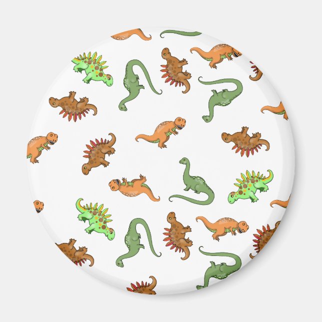 Sött dinosaurie-mönster magnet (Framsidan)
