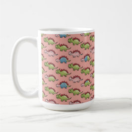 Sött dinosaurie sömlöst mönster kaffemugg