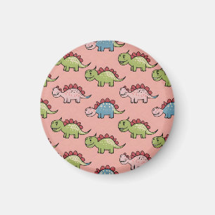 Sött dinosaurie sömlöst mönster magnet