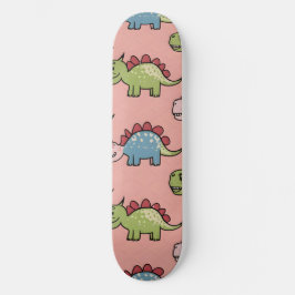 Sött dinosaurie sömlöst mönster mini skateboard bräda 18,5 cm