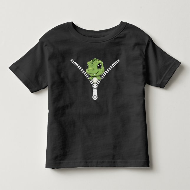 Sött dinosauriebarn som tittar fram t shirt (Framsida)