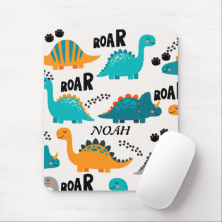 Sött dinosauriemönster Anpassad monogramnamn barn Musmatta