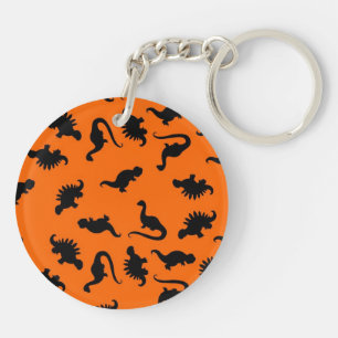 Sött dinosauriemönster på orange