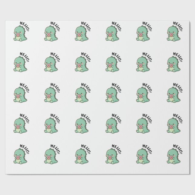 Sött dinosauriepresentpapper presentpapper (Platt)