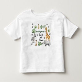 Sött djungeldjur 3-års födelsedag t shirt