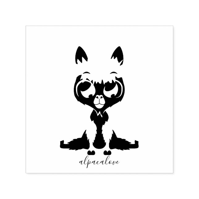 Sött djur baby lama självfärgande stämpel (Design)