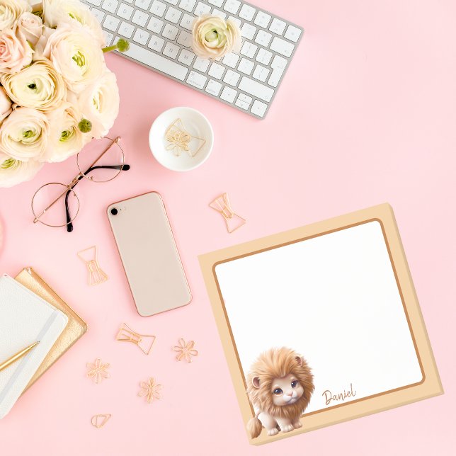 Sött djur baby lejon   post-it block (Skapare uppladdad)