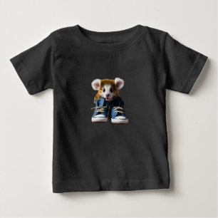 Sött djur i skor – Grå studioporträtt T Shirt
