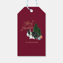 sött djur jultomte presentetikett