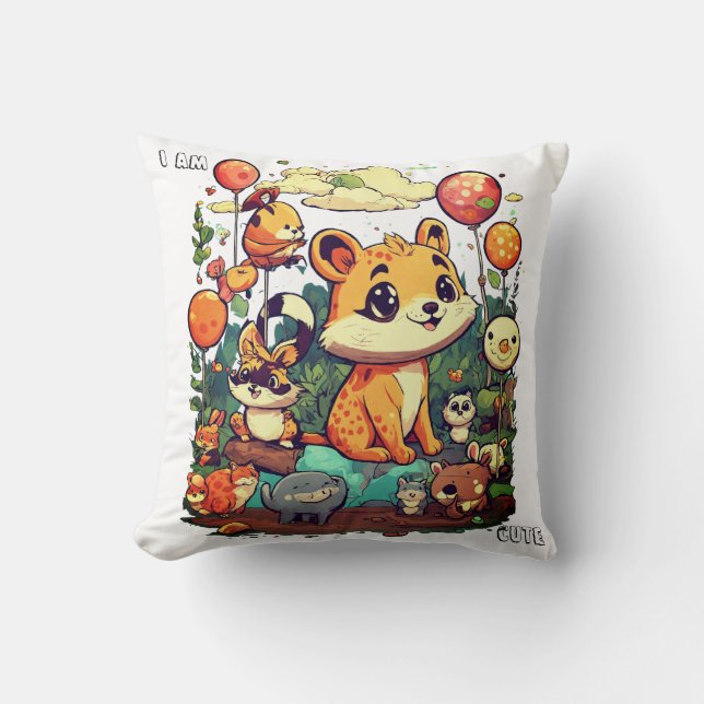 Sött Djur serie ny design jag är söt Kudde (Framsida)